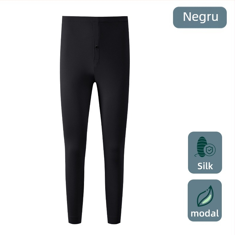 Pantaloni termici pentru bărbați din Modal, subțiri, slim-fit; 91% Modal, 9% Spandex; un strat; păstrează căldura.