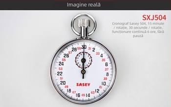 Cronometru mecanic cu carcasă din oțel inoxidabil, impermeabil, funcție pauză, scară minimă 0,1, greutate netă 120 g