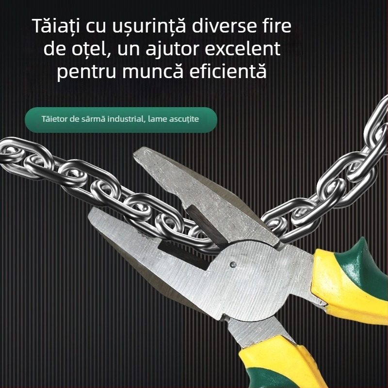 Set de clești: clești cu blocare (vise grip), clești pentru sârmă, clești diagonali, clești cu vârf subțire; lungime totală 200 mm; din oțel Malle; mânere din PVC; capacitate de tăiere 4 mm