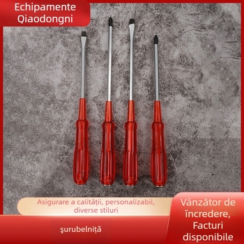 Șurubelniță magnetică cu cap cruce și știft plat, mâner transparent, oțel 45#