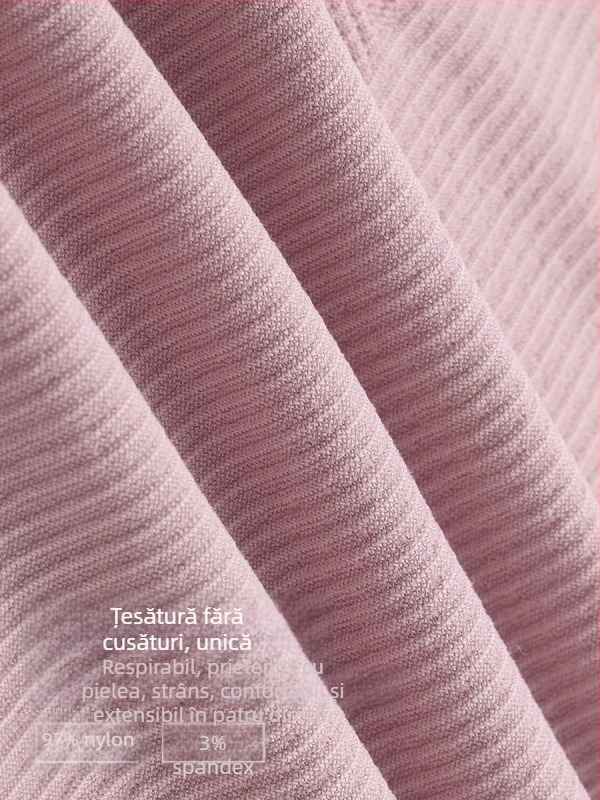 Top de yoga pentru femei, fără cusături, respirabil, țesătură într-o singură bucată, nailon 97% spandex 3%, mâneci scurte, croială slim, lungime până la șold