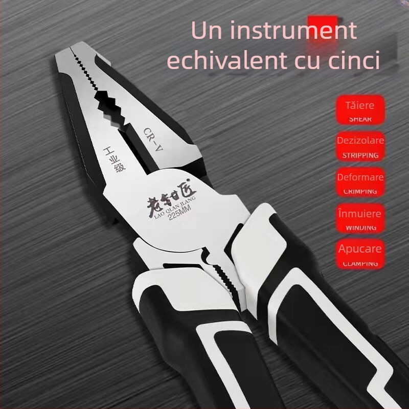 Clește electrice, clește excentric multifuncțional, diametru de tăiere 8 mm, lungimea capului cleștelui 105 mm, seria Old plier