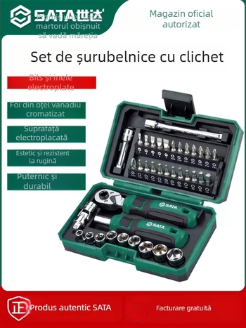 Shida set șurubelnițe cu clichet, 71-80 piese, cu cheie, capse și bituri pentru uz casnic