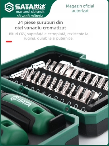 Shida set șurubelnițe cu clichet, 71-80 piese, cu cheie, capse și bituri pentru uz casnic