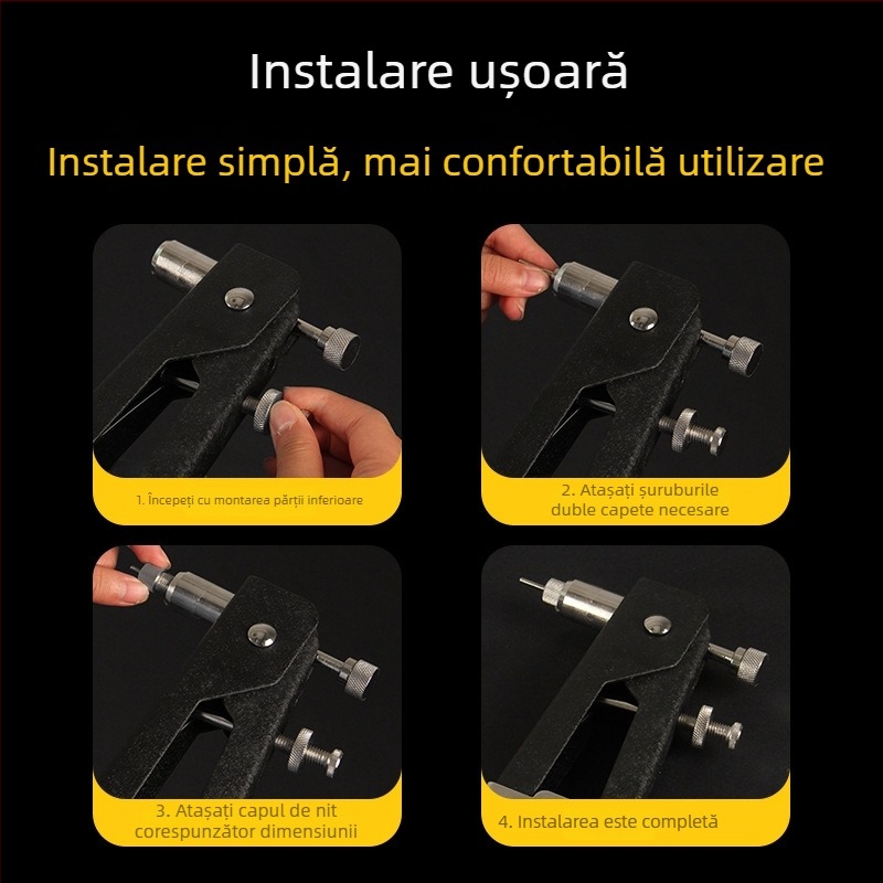 Set pistol manual pentru extragerea piulițelor rivet – HENG ZE, oțel aliaj crom-nichel, 1,2 kg, pentru reparații de mașini