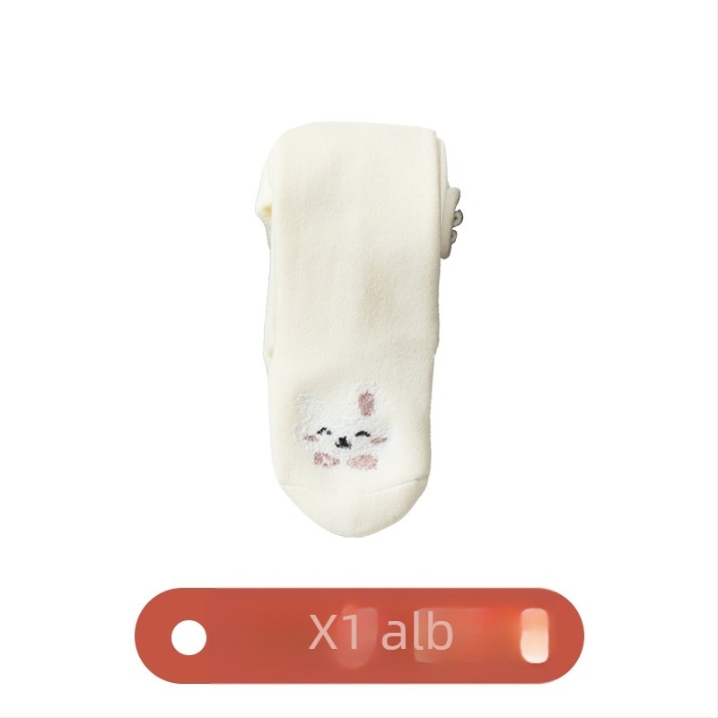 Colanți bebeluși din bumbac terry, groși pentru toamnă-iarna, talie înaltă, lungime integrală, 90% bumbac, imprimeu cu desene animate