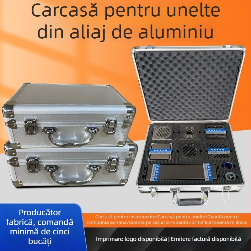 Trusă de unelte din aliaj de aluminiu, cu căptușire EVA, cadru din aliaj, capacitate de încărcare 120 kg, greutate 5 kg