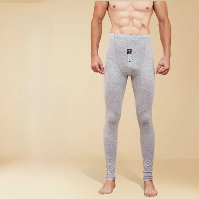 Pantaloni termici pentru bărbați - versiune extinsă - ultra subțiri, respirabili, elastici, talie înaltă; 55% Modal, căptușeală din bumbac 40%