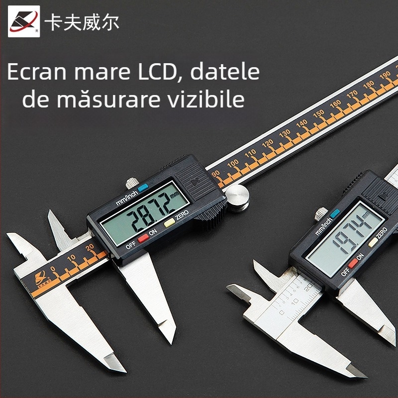 Kraftwell caliper vernier cu afișaj digital, oțel inoxidabil