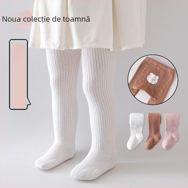 Colanți din bumbac pentru sugari și copii mici, talie înaltă, imprimeu cu animale, lungime întreagă, talie elastică, pentru vârste 1–3 ani, primăvară și toamnă, colecția toamnă 2025