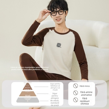 Set termic pentru adolescenți — material poliester extra gros, 90% poliester, grosime 301–350 g/m², menține căldura puternic