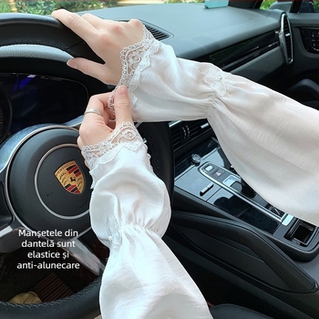 Manșete de bicicletă pentru femei, design cu funda, Ice Silk, protecție UV, 100% poliester, Dai Fei, vara 2025