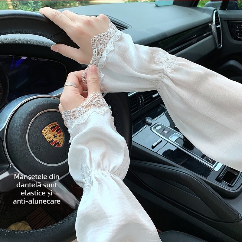 Manșete de bicicletă pentru femei, design cu funda, Ice Silk, protecție UV, 100% poliester, Dai Fei, vara 2025