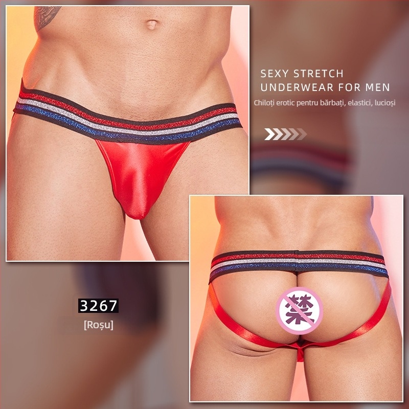 Boxeri de bărbați cu buzunar în formă de U, talie joasă, luciu mătăsos, material nylon, conținut 50–70%