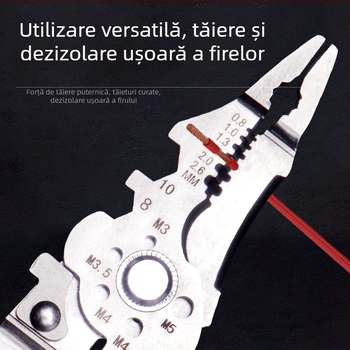 Clește de dezizolat fire, 21-în-1, oțel inoxidabil, multifuncțional