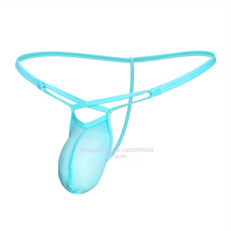 Slip tanga bărbați, talie joasă, material ice silk, respirabil, țesătură simplă, țesătură principală nylon 70–80%, căptușire în zona inghinală nylon 70–80%, culoare solidă