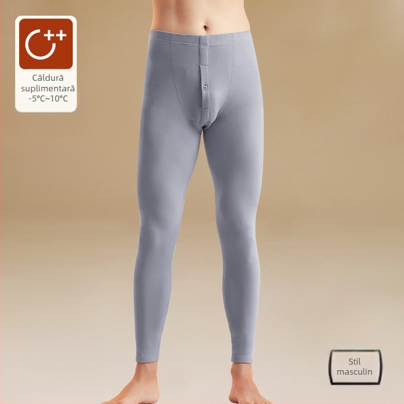 Colanți termici din bumbac pur, talie înaltă, căptușiți cu fleece - groși, 280 g, lungime 9/10