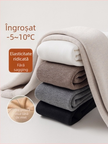 Colanți pentru copii, iarnă, căptușiți cu fleece, stil coreean, lungime 9/10, talie medie, poliester 65%