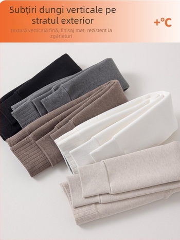 Colanți pentru copii, iarnă, căptușiți cu fleece, stil coreean, lungime 9/10, talie medie, poliester 65%