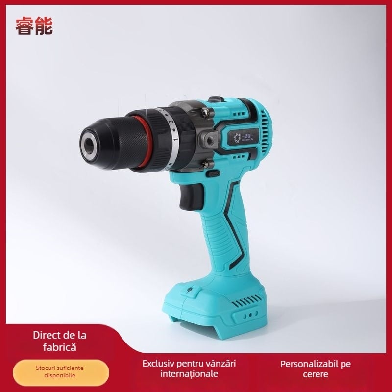 Bormașină fără fir 21V cu motor fără perii, viteză variabilă, mâner tip pistol, mandrină universală