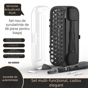 Set 48-în-1 șurubelnițe magnetice pentru reparații electronice – oțel crom-vanadiu, trusă multifuncțională pentru ochelari, ceasuri, telefoane și console