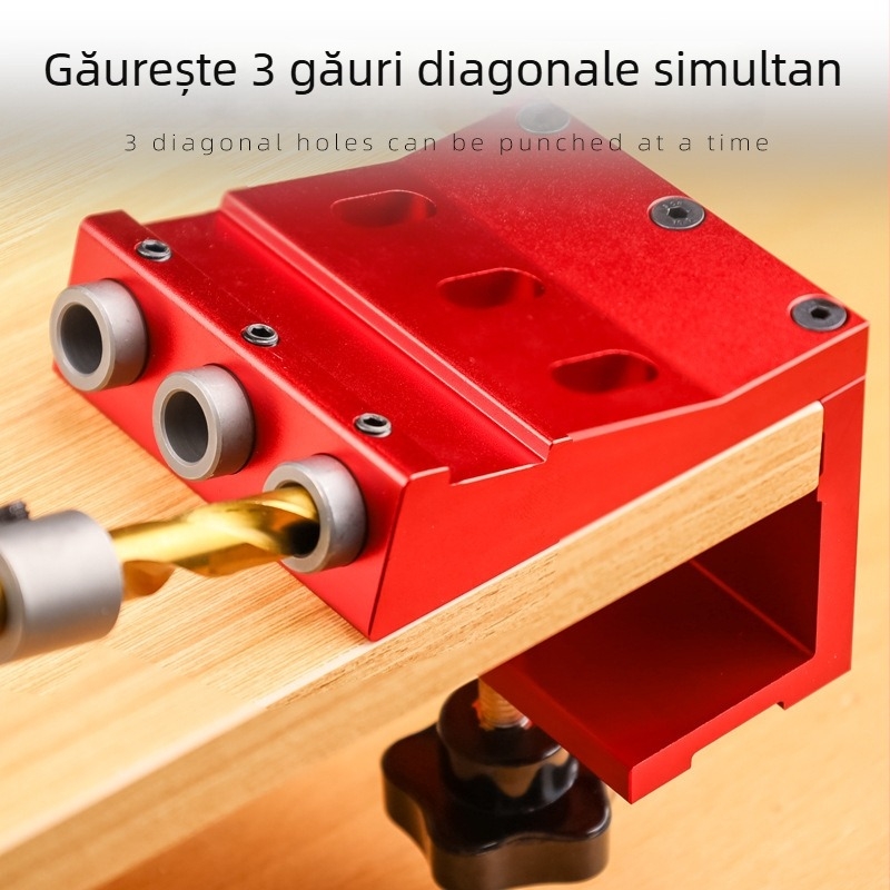 Unealtă de găurit pentru găuri înclinate în lemn - Fengsen (Brand: Fengsen; Material: aliaj de aluminiu; Utilizare: proiecte DIY casnice)