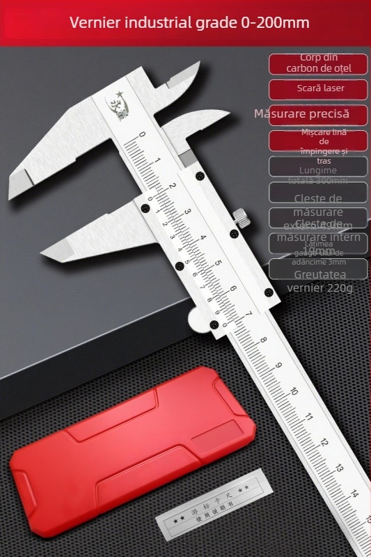 Șubler Vernier din oțel inoxidabil, precizie înaltă, clasă industrială