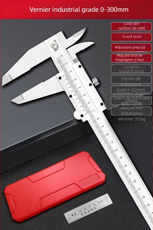 Șubler Vernier din oțel inoxidabil, precizie înaltă, clasă industrială