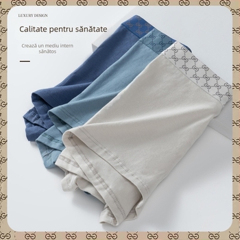 Boxeri bărbați din bumbac, talie medie, respirabili, antibacterieni, design 3D pentru buzunar, căptușeală din bumbac 95–100%