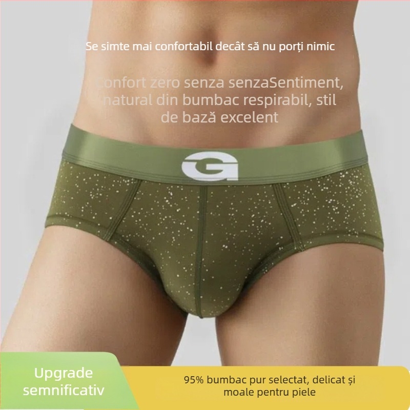 Boxeri triungi pentru bărbați din bumbac, respirabili, stil sport, imprimeu cer înstelat