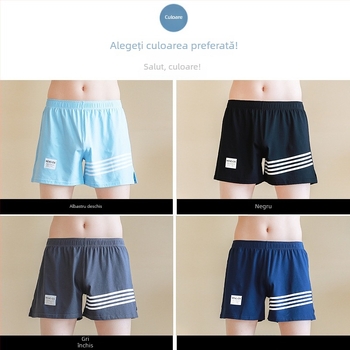 Boxeri pentru bărbați din 100% bumbac, talie medie, sport, respirabili, tricotate