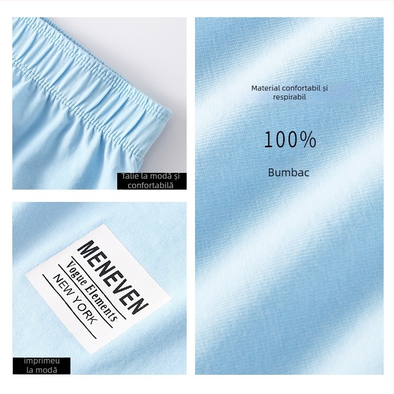 Boxeri pentru bărbați din 100% bumbac, talie medie, sport, respirabili, tricotate