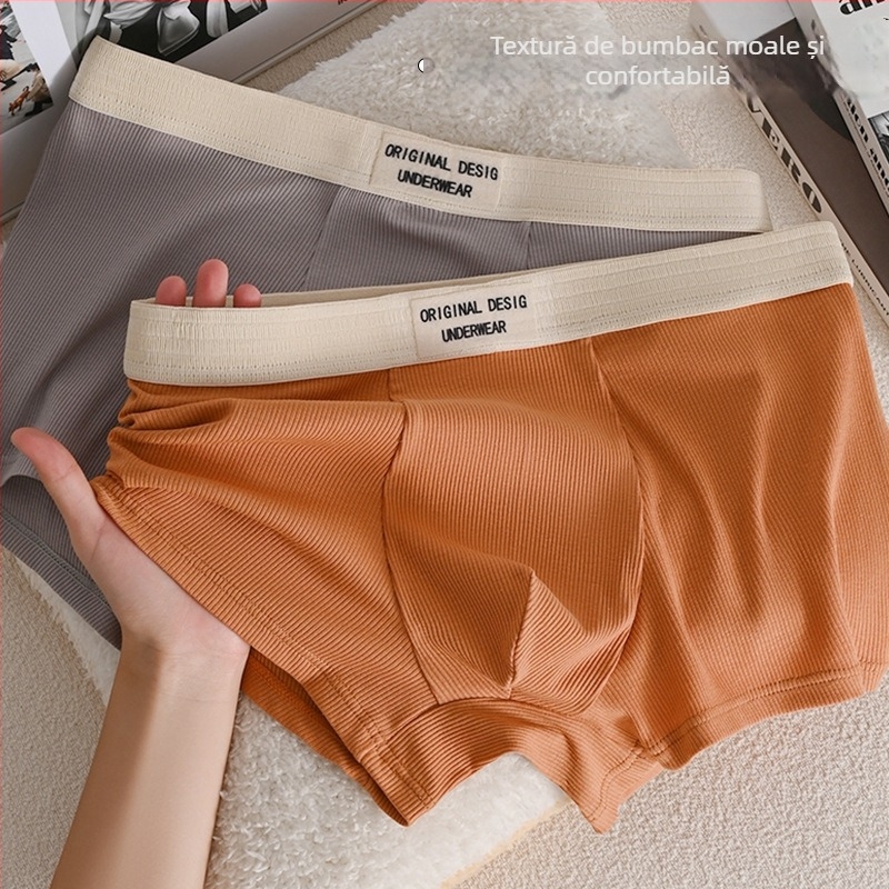 Boxeri bărbați din bumbac, confort respirabil, talie medie, patru anotimpuri, 90–95% bumbac, căptușeală din viscoză 90–95%