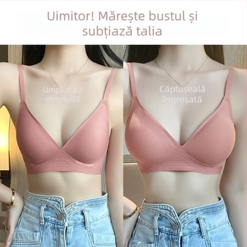 Sutien fără cusături cu extindere laterală de 6 cm și ridicare de 4 cm, inspirație coreeană pentru un bust mai plin, talie mai subțire și modelare a spatelui