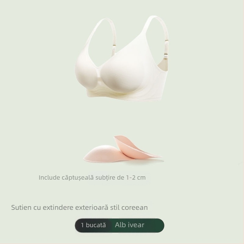 Sutien fără cusături cu extindere laterală de 6 cm și ridicare de 4 cm, inspirație coreeană pentru un bust mai plin, talie mai subțire și modelare a spatelui