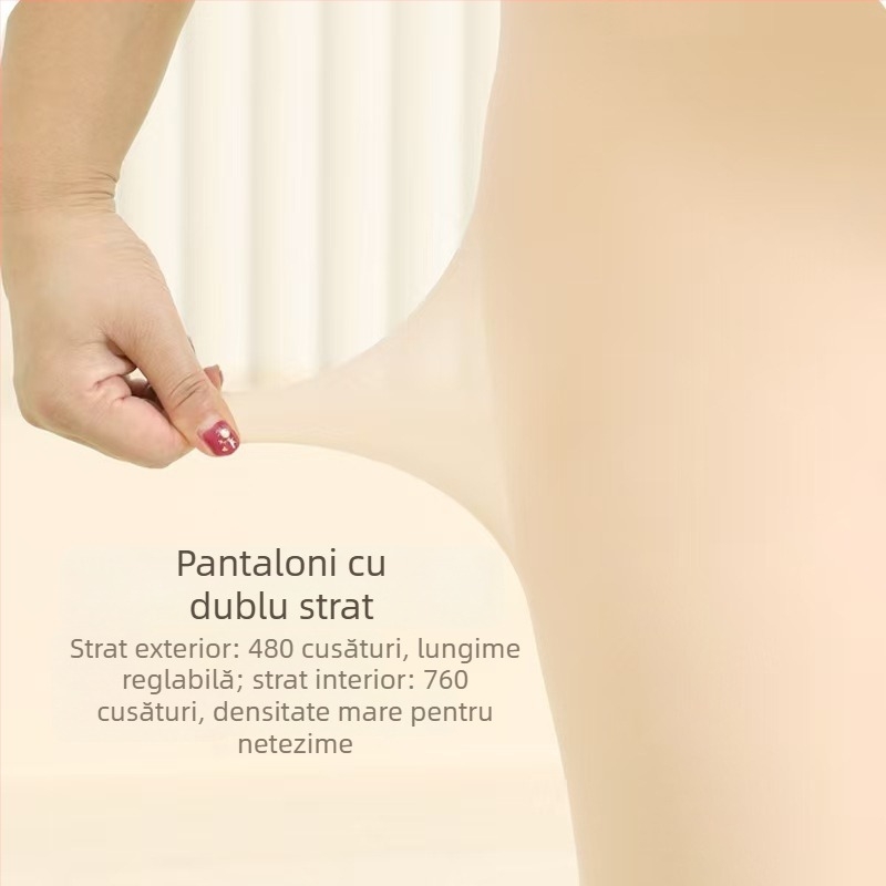 Colanți din nylon, grosime dublă, pentru toamnă-iarnă, căptușeală fleece, ridicare fesier, invizibil, model solid