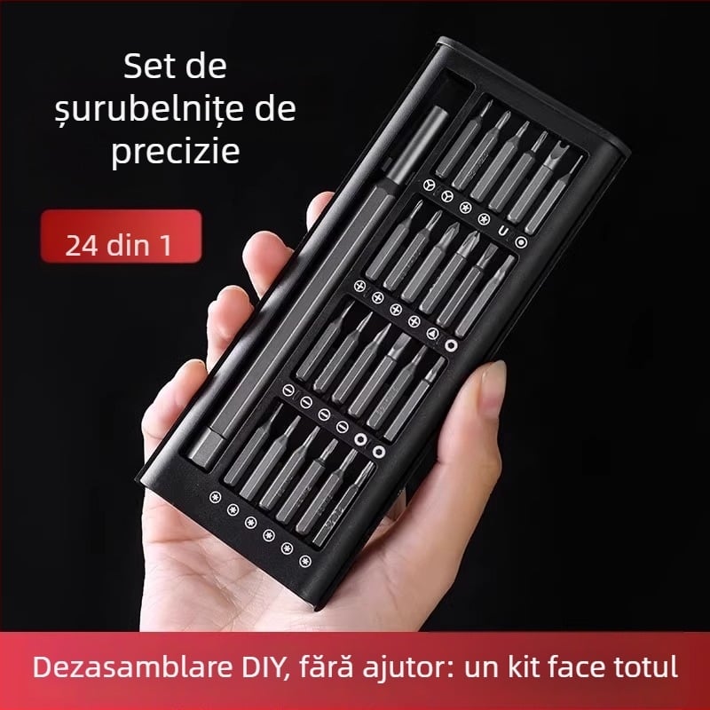 Friendly trusă de șurubelnițe magnetică 24-in-1 pentru reparații și demontări la telefoane mobile, biti 25-in-1 pentru calculatoare și ochelari, unelte din oțel cu conținut de carbon