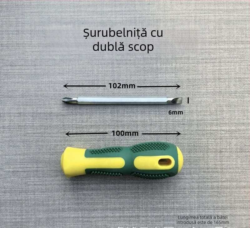 Xiongfeng șurubelniță magnetică din oțel 45#, cu capete cruciforme și plate, cu două capete