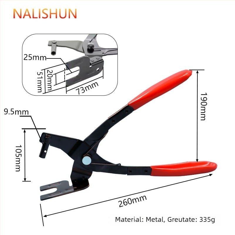 Clește pentru sistemul de evacuare auto – oțel, 350 g, îndepărtarea tampoanelor din cauciuc, îndepărtarea clemei, îndepărtarea agățătoarei de evacuare