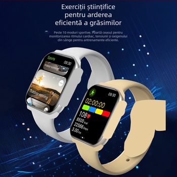 Smartwatch M10/S10 cu monitorizare ritm cardiac, tensiune arterială, saturație de oxigen, monitorizare somn și NFC