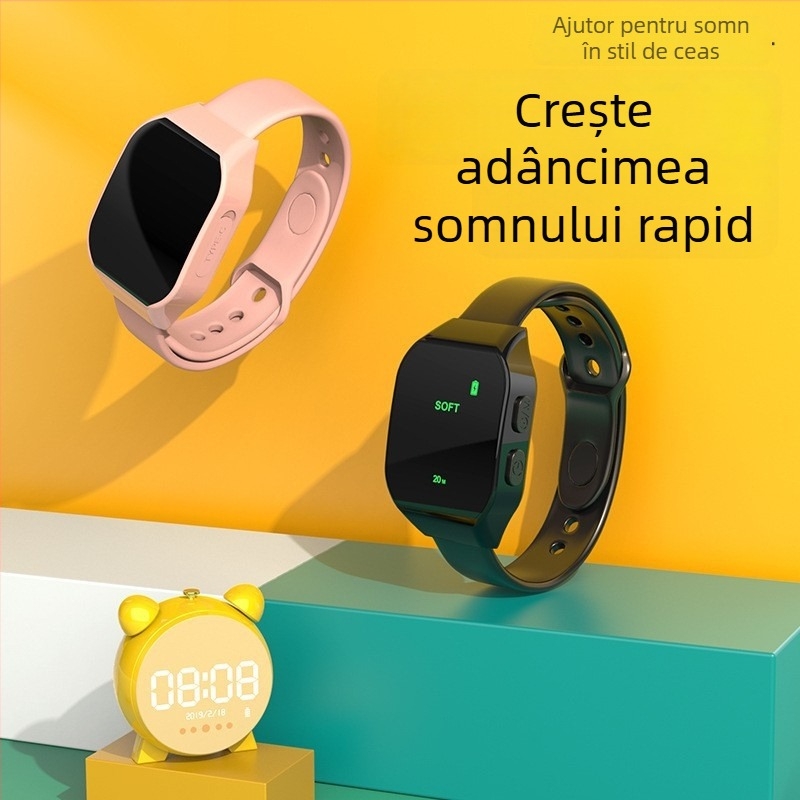 Ceas inteligent cu microcurent pentru somn — afișaj digital, baterie încorporată 100–300 mAh, autonomie peste 12 ore, funcție cronometru