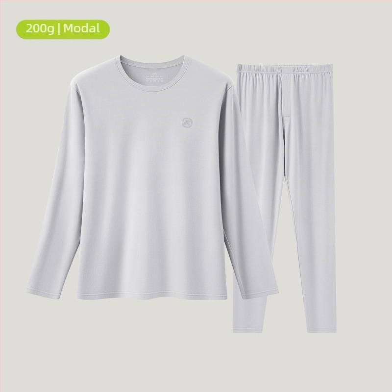 Set termic de bază pentru adolescenți — Material Modal, respirabil și antibacterian, menține căldura, Top cu mânecă lungă și pantaloni, pentru 13–18 ani, grosime 181–200 g/m²