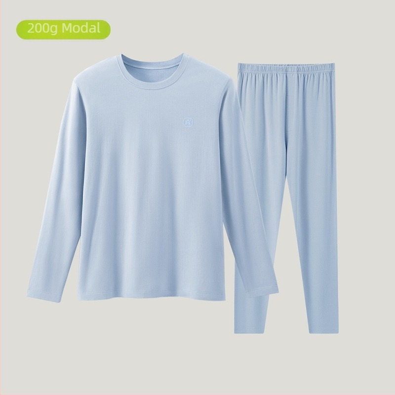 Set termic de bază pentru adolescenți — Material Modal, respirabil și antibacterian, menține căldura, Top cu mânecă lungă și pantaloni, pentru 13–18 ani, grosime 181–200 g/m²