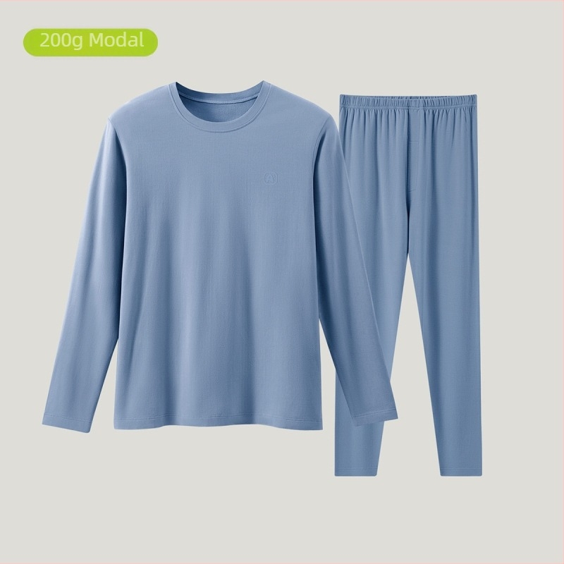 Set termic de bază pentru adolescenți — Material Modal, respirabil și antibacterian, menține căldura, Top cu mânecă lungă și pantaloni, pentru 13–18 ani, grosime 181–200 g/m²