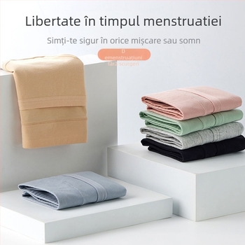 Lenjerie intimă de perioadă din bumbac, căptușeală modală în zona genitală, talie medie, protecție împotriva scurgerilor