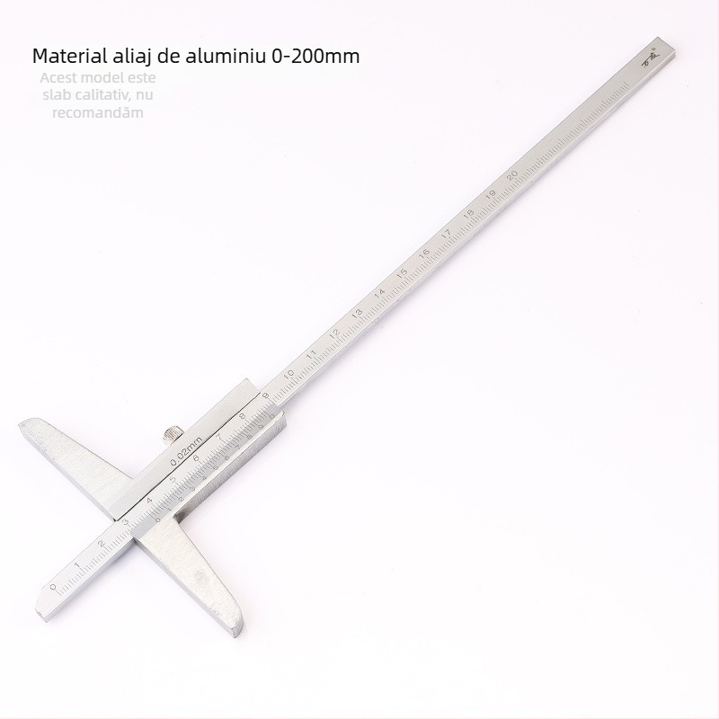 Caliper vernier pentru adânime cu citire, interval 0-150/0-200/0-300/0-500 mm, precizie înaltă