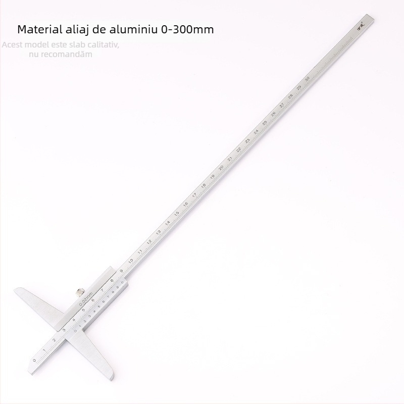 Caliper vernier pentru adânime cu citire, interval 0-150/0-200/0-300/0-500 mm, precizie înaltă