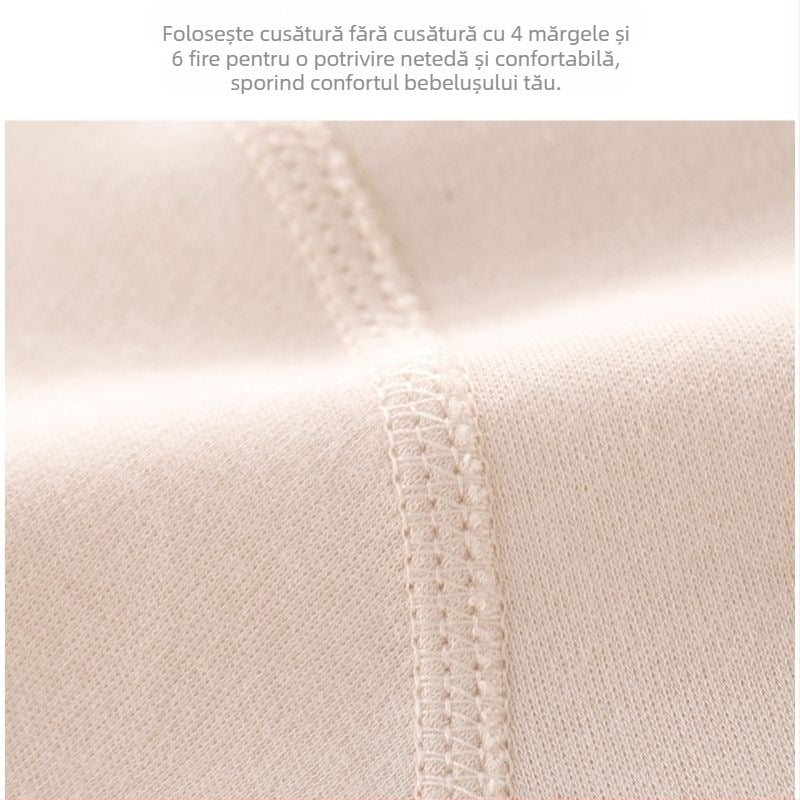 Set pentru copii, două piese, talie înaltă, din bumbac 100%, cu protecție a taliei, țesătură 200 g/m², strat unic, pentru copii 1–3 ani