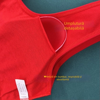 Set de lenjerie pentru fete, din bumbac, cupe pline, cupă subțire modelată, sutien tip vestă, bretele fixe