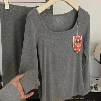 Set de lenjerie termică pentru femei — Mulberry silk; modelare corp, elasticitate, căldură; decolteu pătrat; strat de bază; grosime 201-250 g/m2